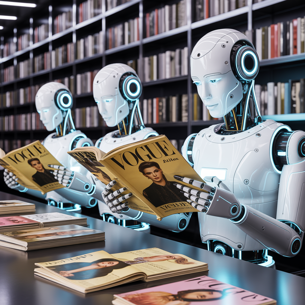 robots reading vogue